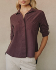 BELLA DAHL SPLIT BACK BUTTON DOWN