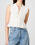 FRENCH CONNECTION RHODES POPLIN SMOCKED TOP
