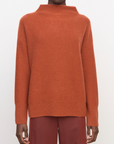 VINCE BOILED FUNNEL NECK PULLOVER