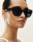 Z SUPPLY GOLDEN HOUR SUNGLASSES - POLISHED BLACK/GREY