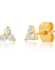 TAI GOLD TRINITY CZ CLUSTER STUD