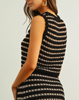 MIOU MUSE CROCHET KNIT TOP