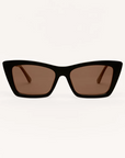 Z SUPPLY LOOKOUT SUNGLASSES - POLISHED BLACK/BROWN
