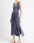 VINCE HAND SMOCKED PLEATED DRESS