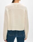 WHITE & WARREN RIBBED CASHMERE SADDLE SLEEVE CREWNECK