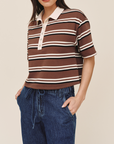 BELLA DAHL CROP POLO TEE