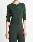 VINCE METAL BUTTON CARDIGAN