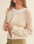 MIOU MUSE CROCHET BUTTON CARDIGAN
