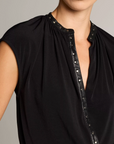 VINCE SLEEVELESS STUD DETAIL TOP