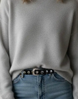 MOST WANTED SUEDE BELT W/ WIDE STUDS