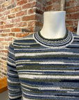 AUTUMN CASHMERE BROKEN STRIPE CREW