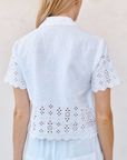 BELLA DAHL SHORT SLEEVE EMBROIDERED BUTTON DOWN