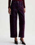 AG HATTIE HIGH RISE BARREL CROP VELVET JAZZ BERRY