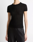 VINCE WAFFLE KNIT S/S CREW