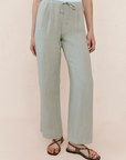 BELLA DAHL BEACH PANT WITH LATTICE STRIPE