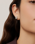 JENNY BIRD SILVER MINI WOVEN SQUARE EARRINGS