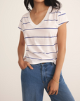 Z SUPPLY STRIPED MODERN V NECK TEE