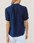 BELLA DAHL SHORT SLEEVE PINTUCK SHIRT