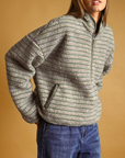 MIOU MUSE MULTI STRIPE SHERPA HALF ZIP PULLOVER