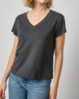 LILLA P RELAXED SHORT SLEEVE V-NECK TEE
