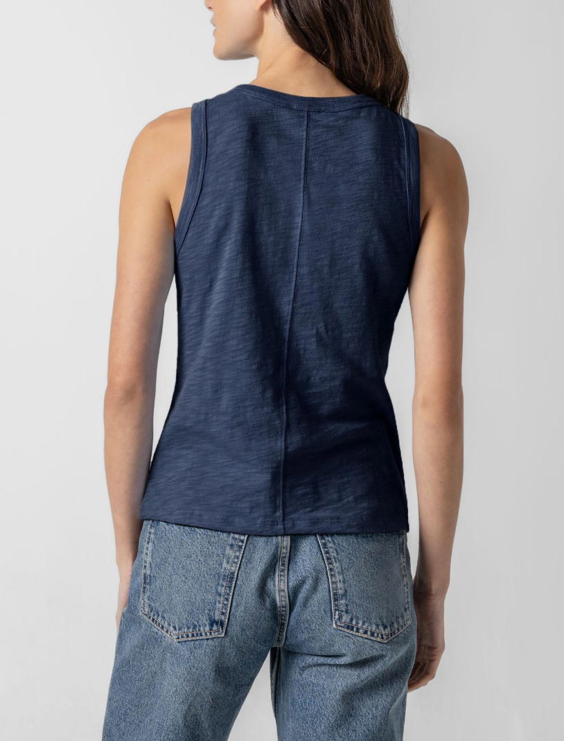 (取寄) リラ P レディース バック シーム タンク Lilla P women Back Seam Tank Navy Back Seam Tank – Lilla P