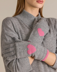 ALASHAN 100% CASHMERE HEART INTARSIA 3-IN-1 GLOVE