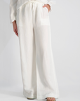 FRENCH CONNECTION COOPER LINEN WIDE LEG DRAWSTRING PANT