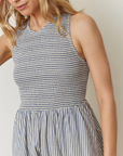 MARINE LAYER DARCY POPLIN SMOCKED DRESS