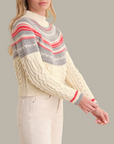 525 AMERICA AYANA CABLE PULLOVER WITH PATTERN YOKE