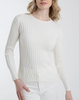 ALASHAN CASHMERE COTTON CASHMERE BLAIR RIB CREW