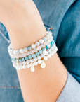 ELLI PARR ROYAL GEMSTONE BEADED BRACELET - AQUAMARINE