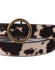 MOST WANTED USA SMALL CIRCLE BUCKLE LEATHER BELT