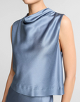 VINCE CROPPED COWL NECK TOP