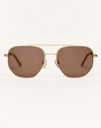Z SUPPLY HIGHWAY SUNGLASSES - SATIN GOLD/BROWN