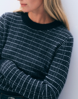 WHITE & WARREN CASHMERE STRIPED LONGSLEEVE THERMAL