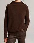 VINCE BOILED FUNNEL NECK PULLOVER