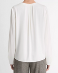 VINCE PLEATED NECK L/S BLOUSE