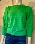 ALASHAN COTTON AUDREY 3/4 PUFF SLEEVE CREW