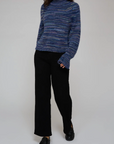 AUTUMN CASHMERE SPACE DYE BOXY MOCK W/ SHAKER DETAIL
