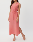 BELLA DAHL SLEEVELESS BELTED MAXI DRESS