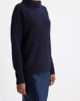 VINCE BOILED FUNNEL NECK PULLOVER