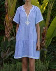 ROSE AND ROSE FLORA SHORT SLEEVED TIERED DRESS