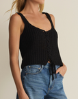 Z SUPPLY TATE LACE UP SWEATER TOP