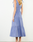 THML STRIPED TIERED MAXI DRESS