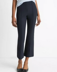 VINCE MID RISE PINTUCK CROP FLARE PANT
