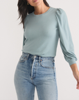 MARINE LAYER LEXI RIB PUFF SLEEVE TOP