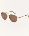 Z SUPPLY HIGHWAY SUNGLASSES - SATIN GOLD/BROWN