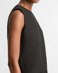 VINCE LINEN CREW NECK SHELL