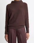 VINCE BOILED FUNNEL NECK PULLOVER