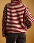 MIOU MUSE MULTI STRIPE SHERPA HALF ZIP PULLOVER